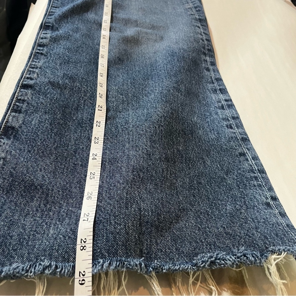 Agolde Blue Clara Low Rise  Baggy Flare Jeans Raw Hen - Picture 11 of 11